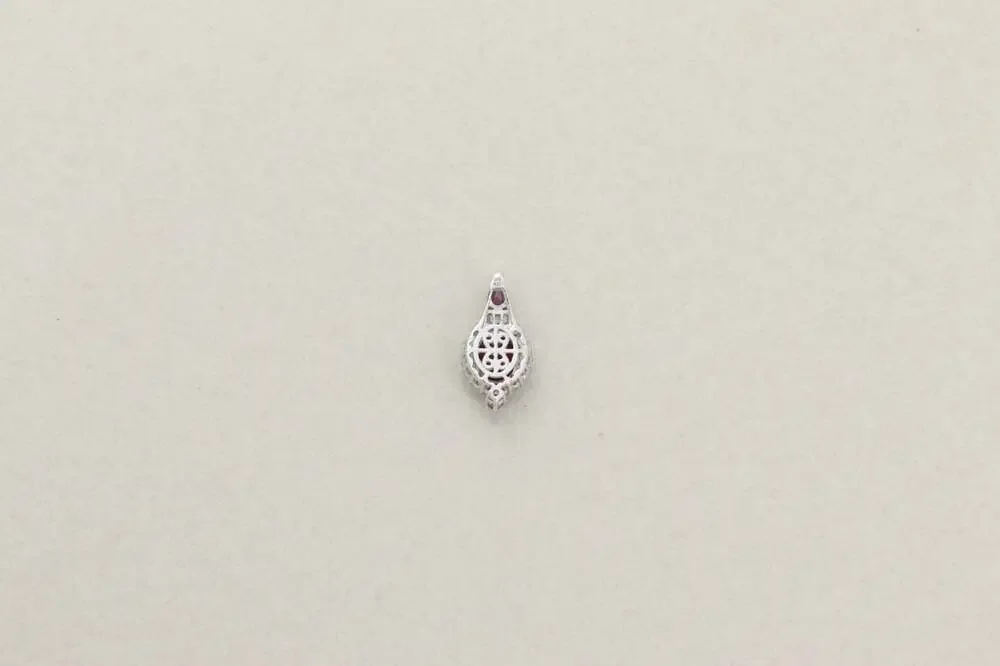 Pendant Only Sterling Silver Natural Red Garnet & Rhodolite Garnet Pendant 1